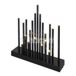 LED svietnik ierny, 27,5 cm, 3x AA, vntorn, tepl biela, asova DCAW04