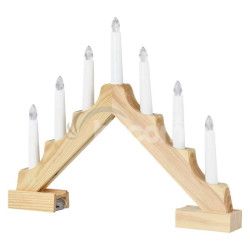 LED svietnik dreven, 29 cm, 2x AA, vntorn, tepl biela, asova DCAW11