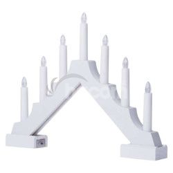 LED svietnik dreven biely, 29 cm, 2x AA, vntorn, tepl biela, asova DCAW12