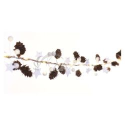 LED vianon girlanda  iky, 1,7 m, 2x AA, vntorn, tepl biela DCGW04