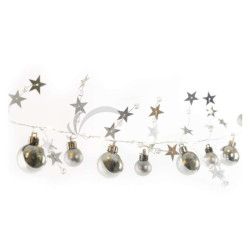 LED vianon girlanda  strieborn guliky, 1,9 m, 2x AA, vntorn, tepl biela, asova DCGW10