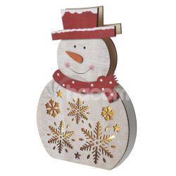 LED vianon snehuliak dreven, 30 cm, 2x AAA, vntorn, tepl biela, asova DCWW07