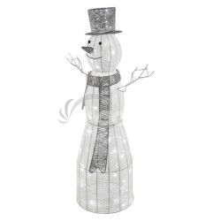 LED vianon snehuliak ratanov, 124 cm, vntorn, studen biela, asova DCFC01