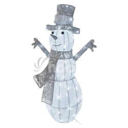 LED vianon snehuliak ratanov, 82 cm, vonk./vnt., studen biela, asova DCFC33