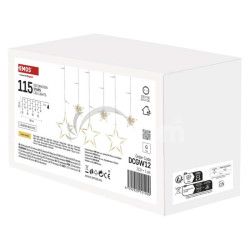 LED vianon zves  hviezdy, 185x105 cm, vntorn, tepl biela DCGW12