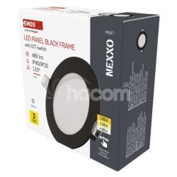 LED vstavan svietidlo NEXXO, kruhov, ierne, 7W, CCT ZD1323