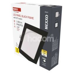 LED vstavan svietidlo NEXXO, tvorec, ierne, 12W, CCT ZD2333