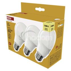 LED iarovka Basic A60 / E27 / 8,8 W (60 W) / 806 lm / Tepl biela 3ks ZL5F47.3