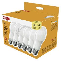 LED iarovka Basic A60 / E27 / 8,8 W (60 W) / 806 lm / Tepl biela 6ks ZL5F47.6