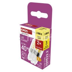 LED �iarovka Classic JC / G9 / 4,2 W (40 W) / 470 lm / tepl� biela/ 2 ks 2ks ZQ9E22.2