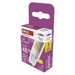 LED iarovka Classic JC / G9 / 4,3 W (48 W) / 600 lm / Neutrlna biela ZQ9D33