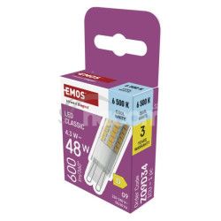 LED iarovka Classic JC / G9 / 4,3 W (48 W) / 600 lm / Studen biela ZQ9D34