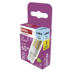 LED iarovka Classic JC / G9 / 4,9 W (60 W) / 806 lm / Studen biela ZQ9C44
