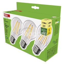 LED iarovka Filament A60 A CLASS/ E27 / 5 W (75 W) / 1 060 lm / tepl biela 3ks ZF5157.3