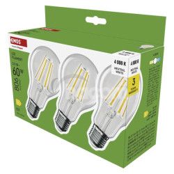 LED iarovka Filament A60 / E27 / 5,9 W (60 W) / 806 lm / Neutrlna biela 3ks ZF5D43.3