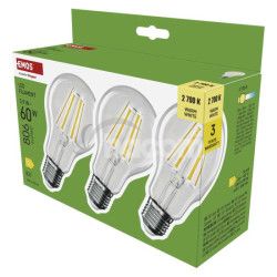 LED iarovka Filament A60 / E27 / 5,9 W (60 W) / 806 lm / Tepl biela 3ks ZF5D42.3