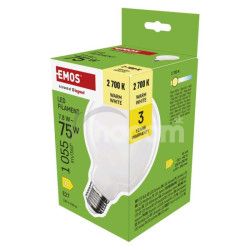 LED iarovka Filament G95 / E27 / 7,8 W (75 W) / 1055 lm / Tepl biela ZF2D52
