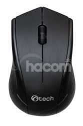 Myš C-TECH WLM-07, čierna, bezdrôtová, 1200dpi, 3 tlačidlá, USB nano receiver WLM-07