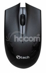 Myš C-TECH WLM-08, čierna, bezdrôtová, 1200dpi, 3 tlačidlá, USB nano receiver WLM-08