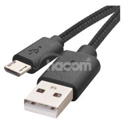 Nabjac a dtov kbel USB-A 2.0 / micro USB-B 2.0, 2 m, ierny SM7008BL