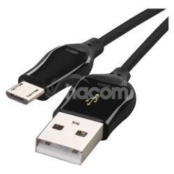 Nabjac a dtov kbel USB-A 2.0 / micro USB-B 2.0, Quick Charge, 1 m, ierny SM7004B