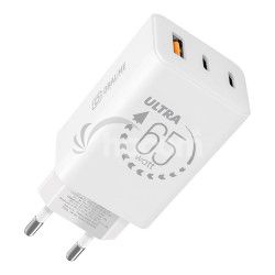 OBAL:ME GaN Cestovn Nabjaka USB-A + 2xUSB-C 65W White 8596311273490