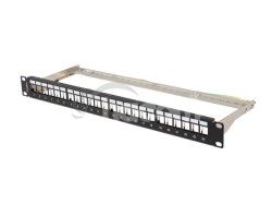 PATCH PANEL 24 PORTOV 1U 19" FTP PRE MODULY KEYSTONE �IERNY LANBERG PPKS-0924-B