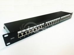 Patch panel 24p.Cat6A STP 1U osaden ierny 4043