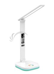Platinet PDL711RGBW stoln LED lampa stmievaten, bezdrtov nabjanie, hodiny, biela PLADL711RGBW