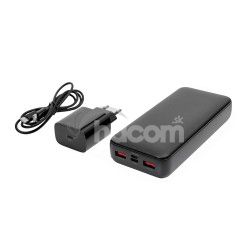 Platinet SET 3v1 Powerbanka 20000 mAh + Nab�ja�ka 20W Power Delivery, k�bel USB-C 1m, �ierna PLAPMPB20SETB