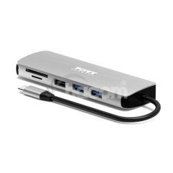 PORT CONNECT USB-C 1� 4K dokovacia stanica, 9v1, hlin�kov� kon�trukcia, 85W PD, striebra 900164