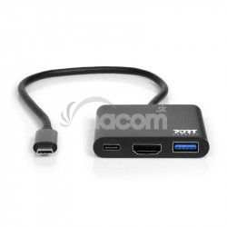 PORT CONNECT USB-C HUB, HDMI 1X 4K + USB-A + USB-C, čierny 900140