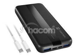 Power banka Natec TREVI SLIM Q V2 10000mAh, 2X USB-A 18W, 1X USB-C 20W, USB-C - USB0-C kbel, ierna NPB-2294