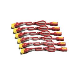 Power Cord Kit (6 ea), Locking, C13 TO C14, 0.6m, Red AP8702S-WWX340