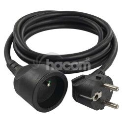 Predl�ovac� k�bel 1,5 m / 1 z�suvka / �ierny / PVC / 1 mm2 PC0111
