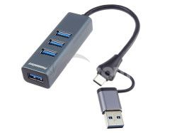 PremiumCord 5G Hub USB-C a USB-A na 4x USB-A ku31hub13