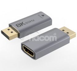 PremiumCord adaptr DisplayPort - HDMI, 8K @ 60Hz, 4K @ 144Hz Male/Female, pozlten konektory kportad30