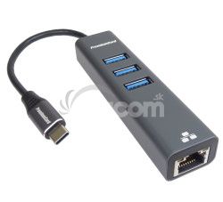 PremiumCord Adapter USB-C na Gigabit + 3x USB 3.0 ku31ether04