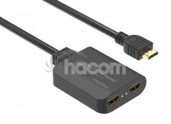 PremiumCord HDMI 2.0 Mini Splitter 1-2 Pigtail 4Kx2K@60Hz HDCP2.2 Downscaler khsplit2h