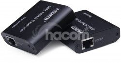 PremiumCord HDMI extender na 60m FULL HD 1080p cez jeden kábel Cat5e/6/6a/7, EDID nastavenia khext60-7
