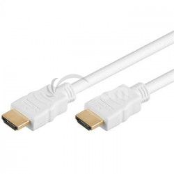 PremiumCord HDMI High Speed + Ethernet kábel, biely, pozlátené konektory, 2m kphdme2w