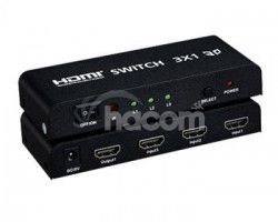 PremiumCord HDMI switch 3:1 kovov, diakov ovl. khswit31b