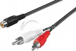 PremiumCord Kbel 1x CINCH female - 2x CINCH male 20cm kjackcy2-02