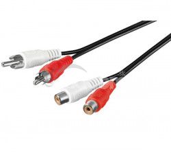 PremiumCord Kábel 2x Cinch-2x Cinch, M / F 2m kjackcmf2-2