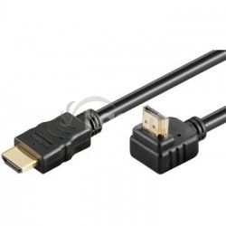 PremiumCord Kábel HDMI + Ethernet, zlac., 90 °, 1m kphdmea1