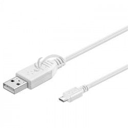 PremiumCord Kbel micro USB 2.0, AB 20cm, biela ku2m02fw