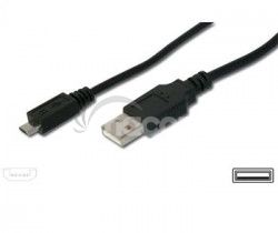 PremiumCord Kbel micro USB 2.0, AB 20cm, ierna ku2m02f