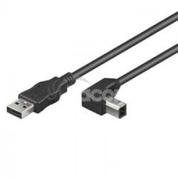 PremiumCord Kbel USB 2.0, AB, 1m sa zahnutm USB-B konektorom 90  ku2ab1-90