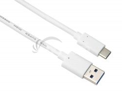 PremiumCord kbel USB-C - USB 3.0 A (USB 3.2 generation 2, 3A, 10Gbit / s) 0,5m biela ku31ck05w