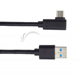 PremiumCord Kábel USB typ C / M zahnutý konektor 90 ° - USB 3.0 A / M, 50cm ku31cz05bk